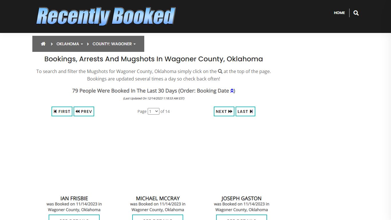 Bookings, Arrests and Mugshots in Wagoner County, Oklahoma