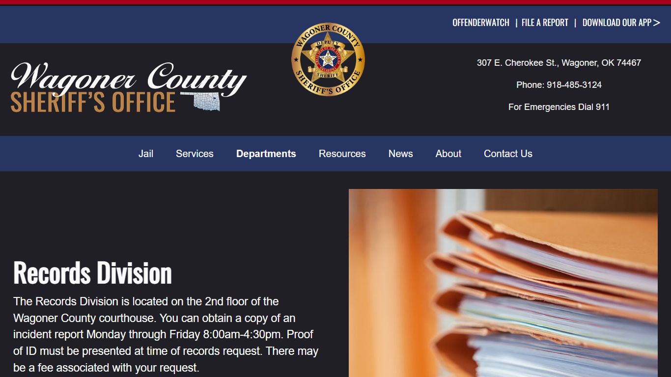 Records | Wagoner County Sheriff's Office